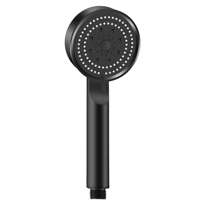 Spray Shower Pressurized Shower Head Matte Black Large Handheld Shower Head Set Five-Speed Multi-Function