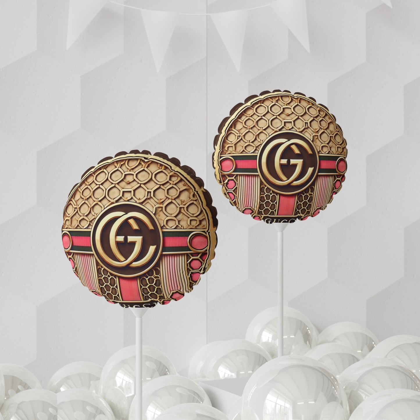 Luxury GG Gold Emblem 11" Round Balloon