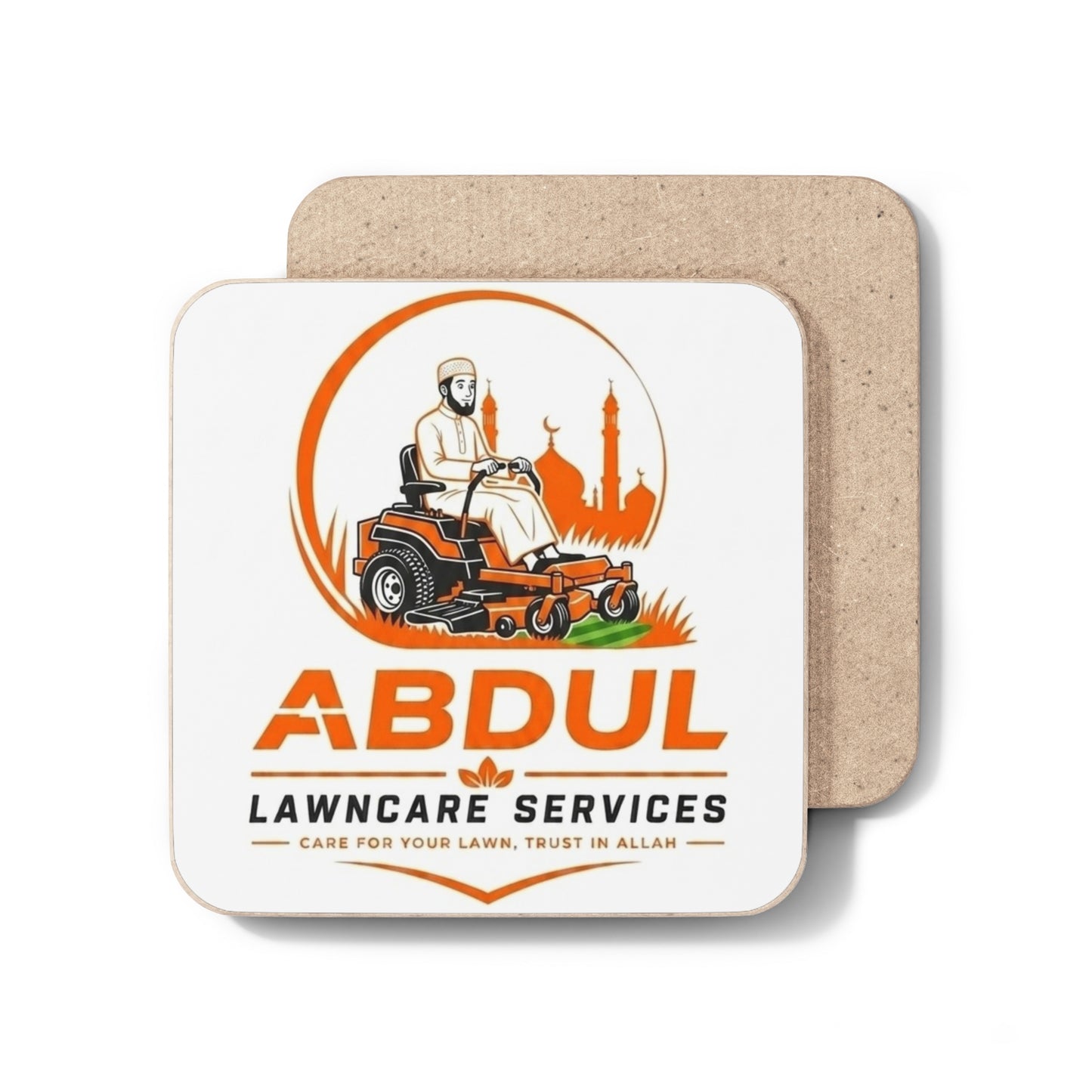 Abdul's Lawncare Hardboard Back Coaster