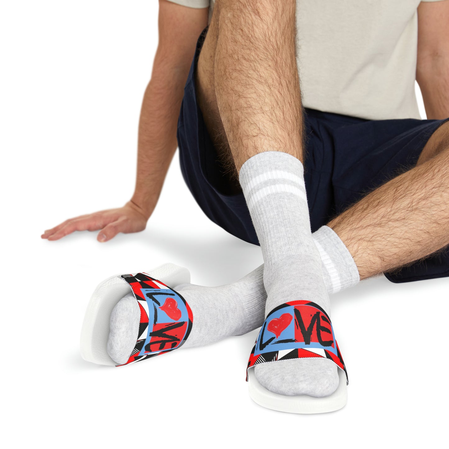 Sean Breed L❤️VE Men's PU Slide Sandals