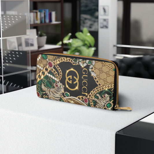 Luxury Chain & Tiger Zipper Wallet