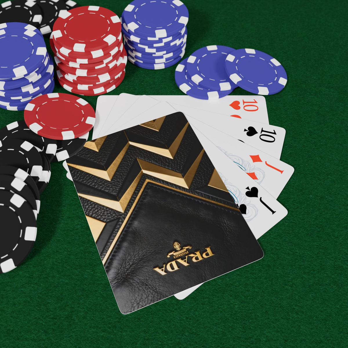 Luxury Brand Leather look  Prada Poker Playing Cards