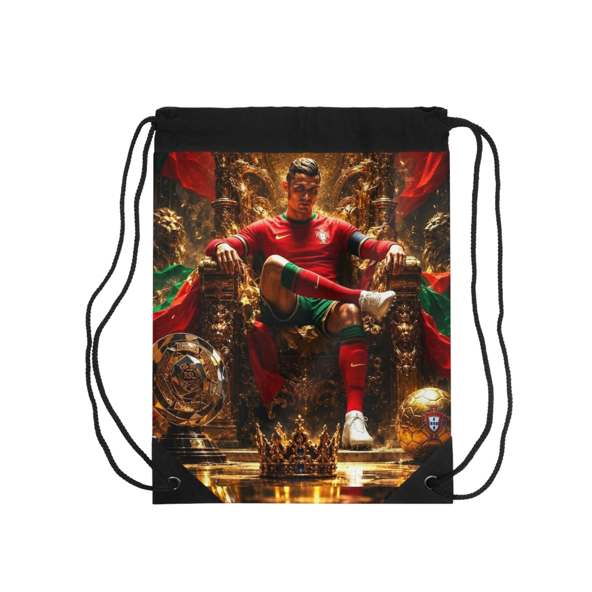 king Of Portugal Drawstring Bag