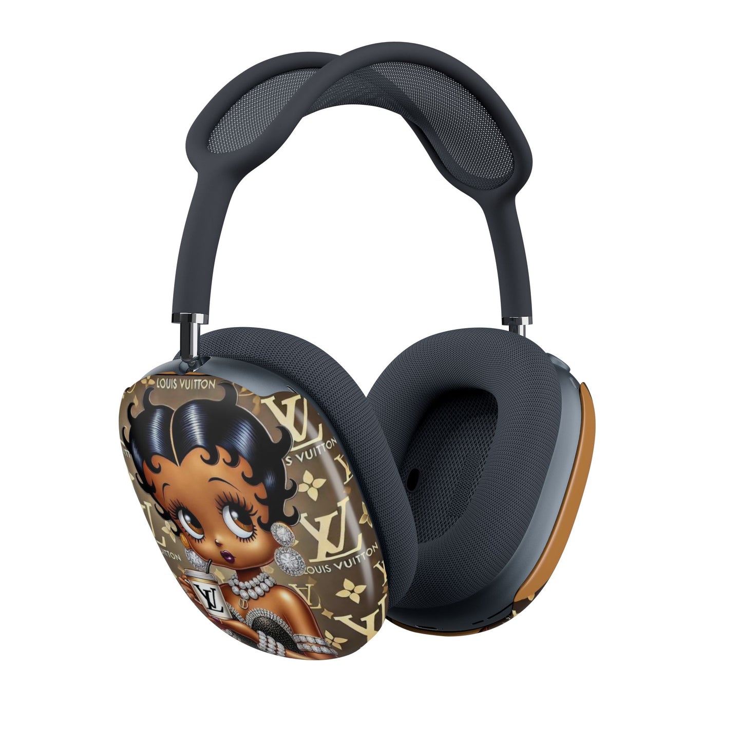 Betty Boop Luxe Monogram AirPods Max Case — Designer Cartoon Headphone Covers
