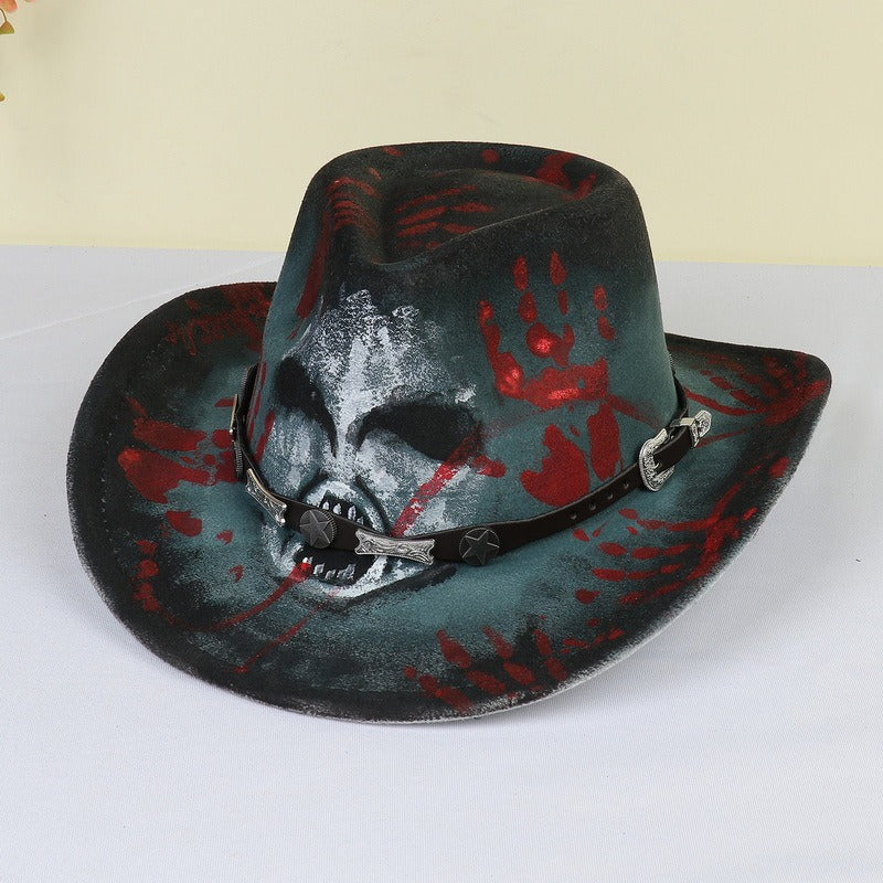 Halloween carnival party pumpkin hat ghost festival cocked hat dance performance cowboy hat