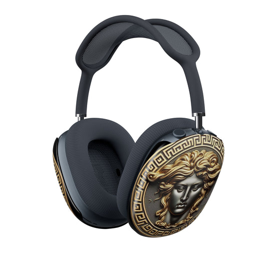 Gold Medusa AirPods Max Case – Baroque Greek Myth Versace Protective Covers