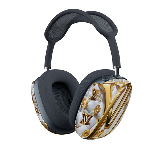 AirPod Max Case — Luxury Gold Monogram Ear Cup Covers