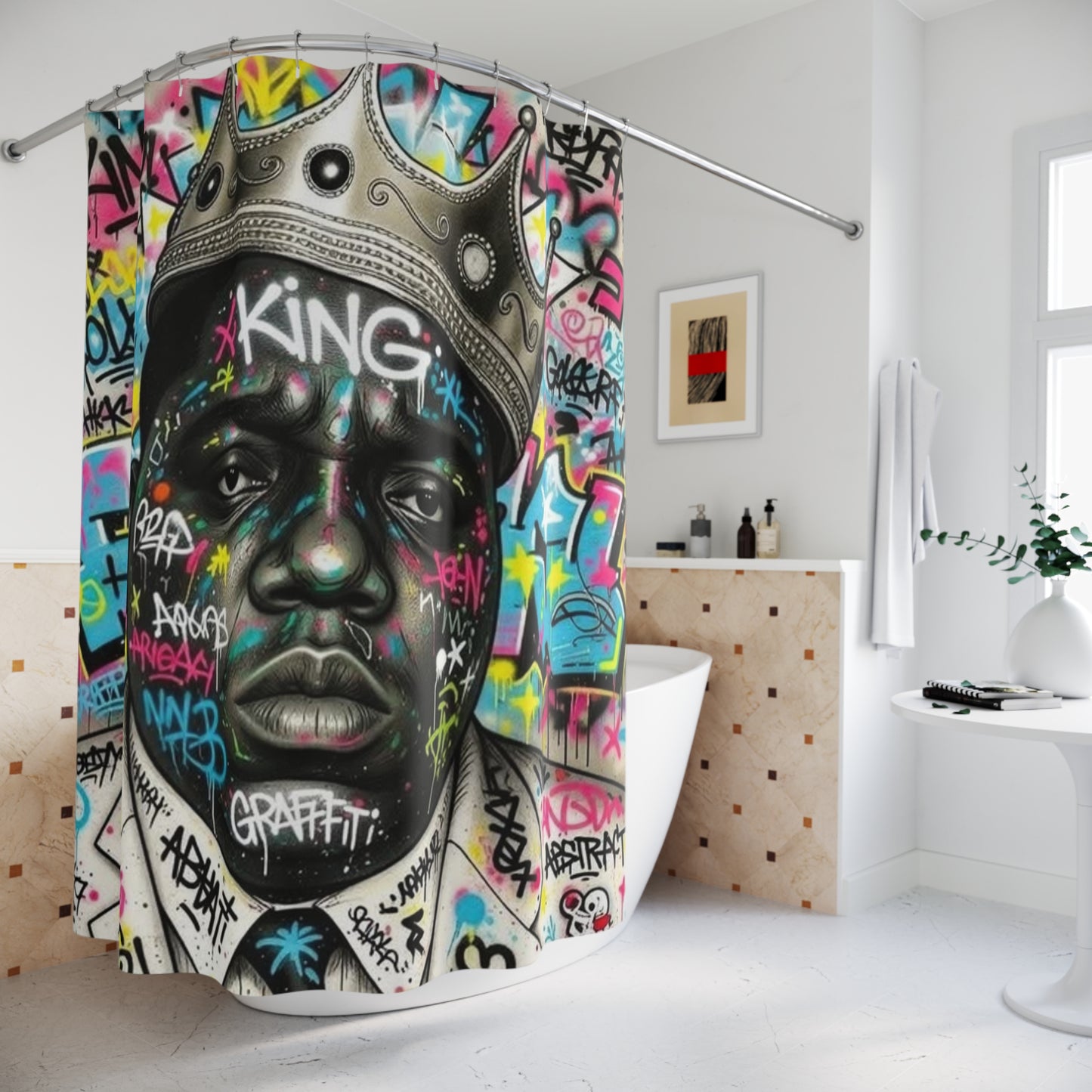 Biggie King 👑Of NY. Shower Curtains
