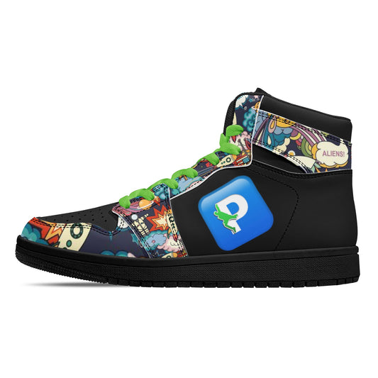 PHYOUTURE Da GOAT 🐐 “SPACE P” Edition Mens Black High Top Leather Sneakers