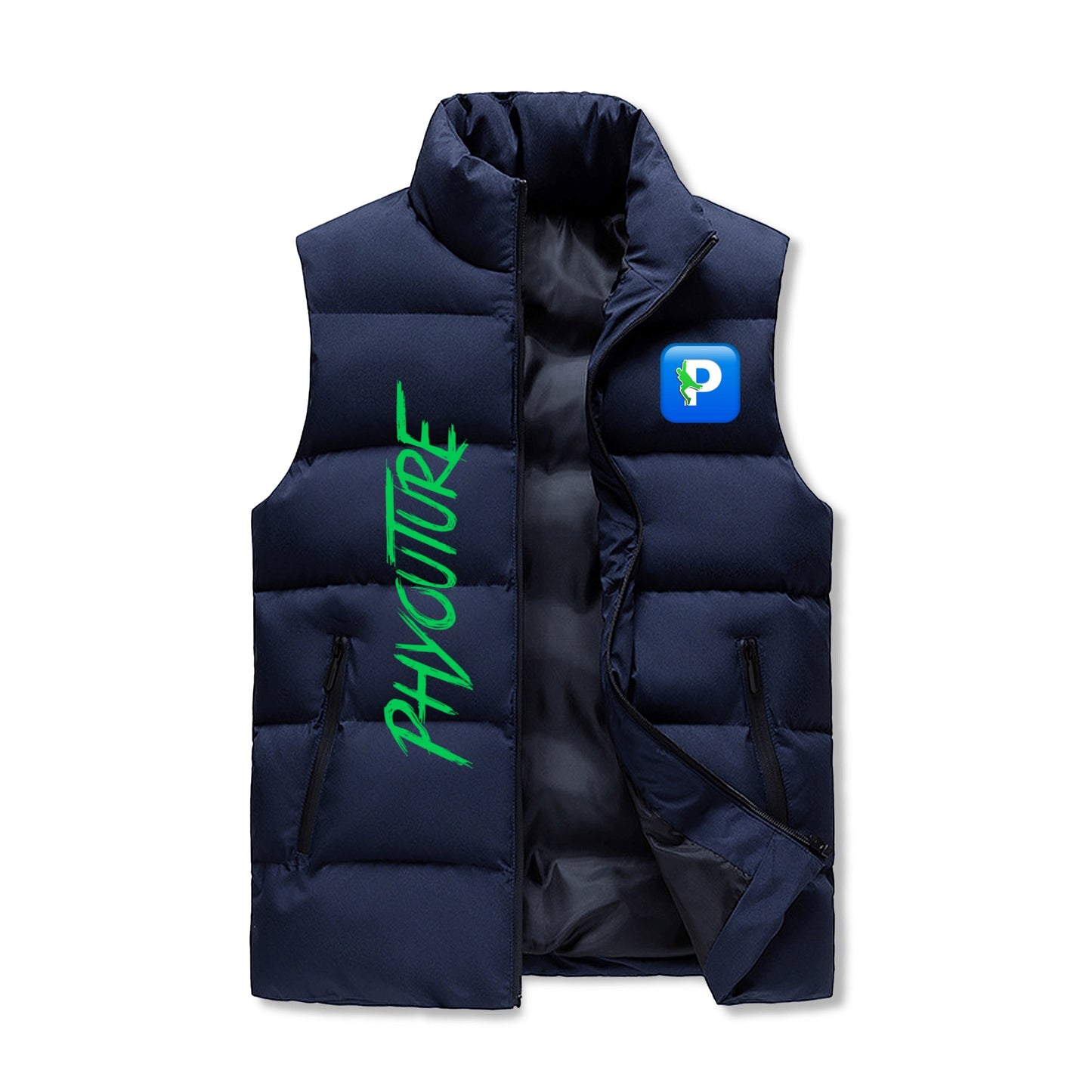 PHYOUTURE STAMPED CAMO Bros Warm Stand Collar Zip Up Puffer Vest