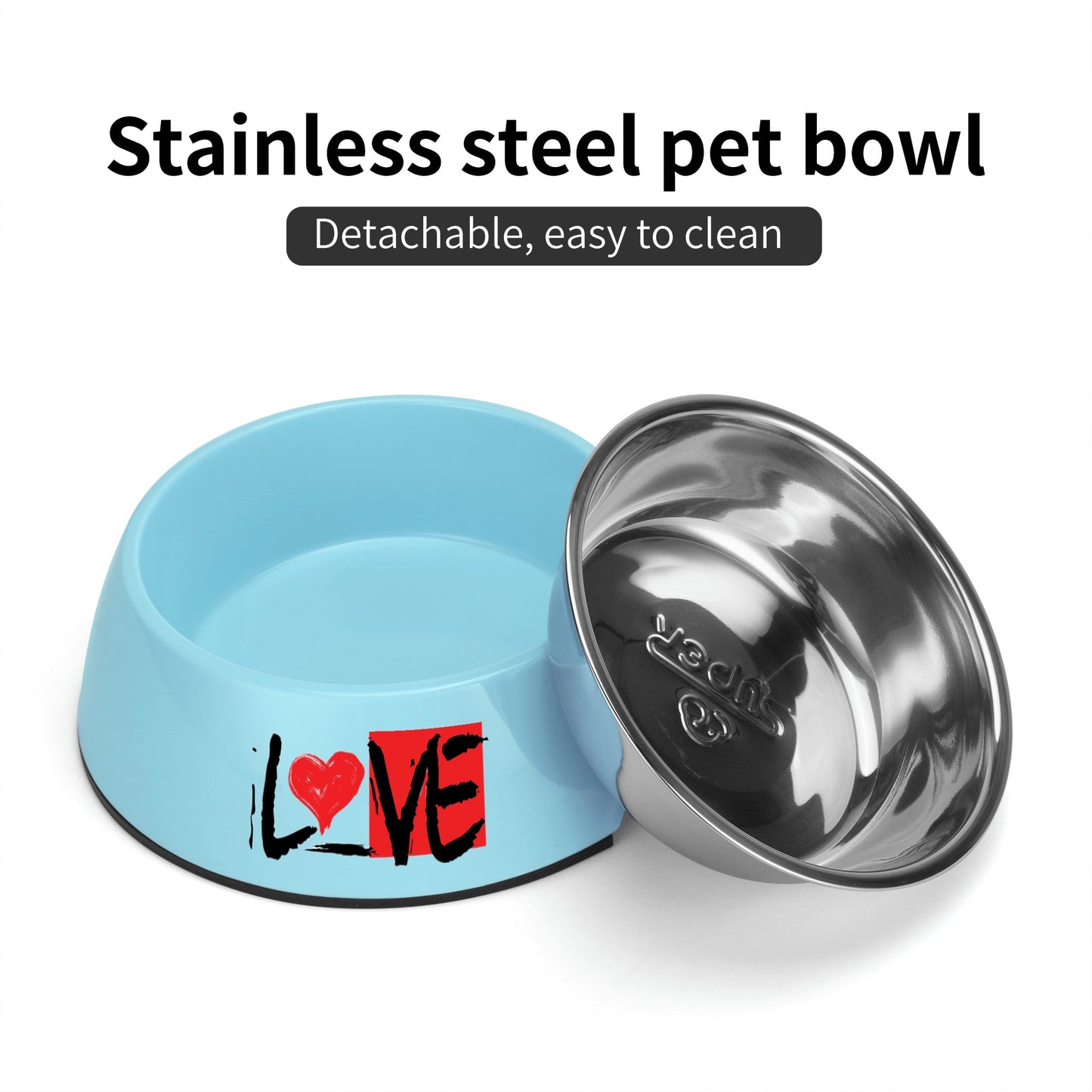 LOVE Cartoon Pet Food Bowl