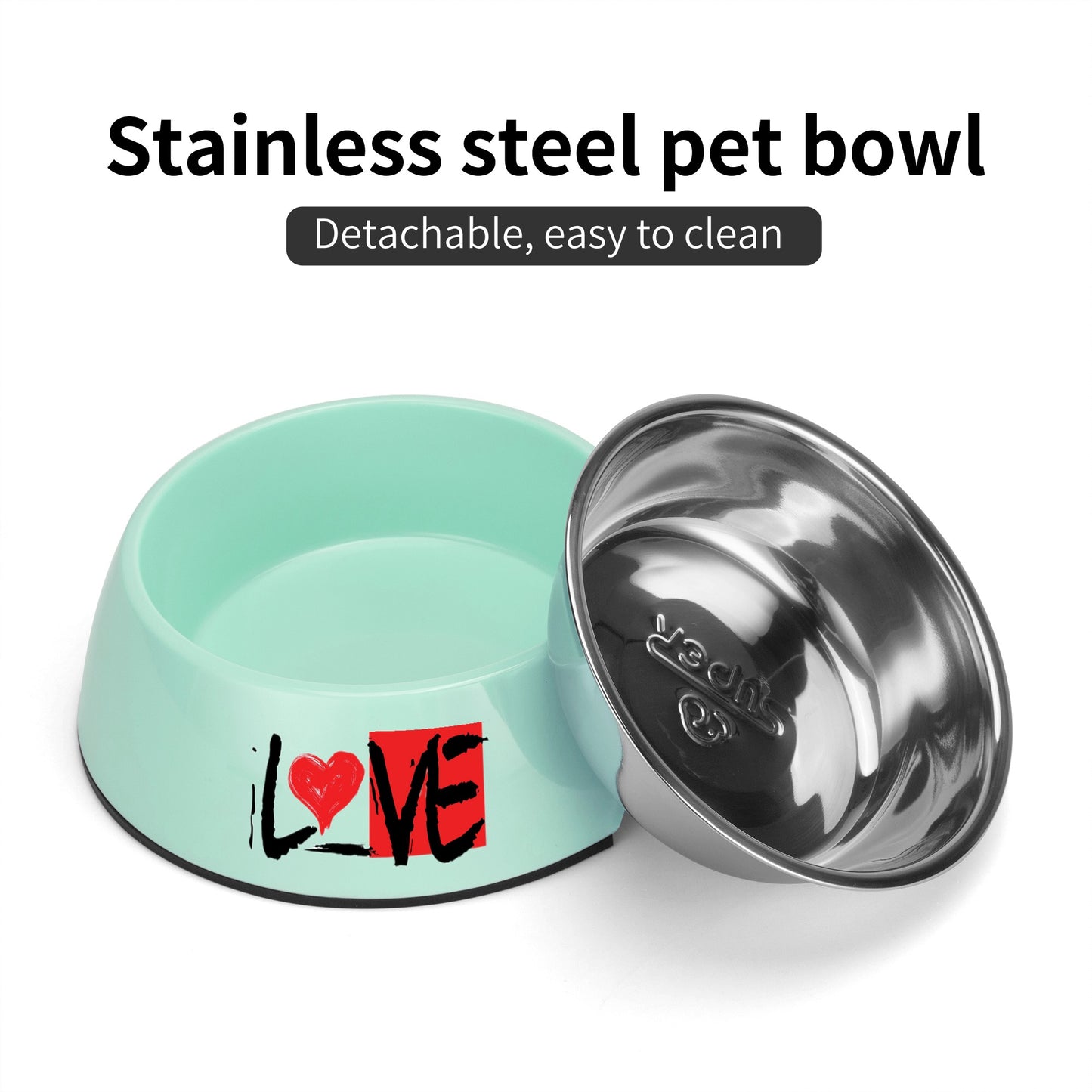 LOVE Cartoon Pet Food Bowl