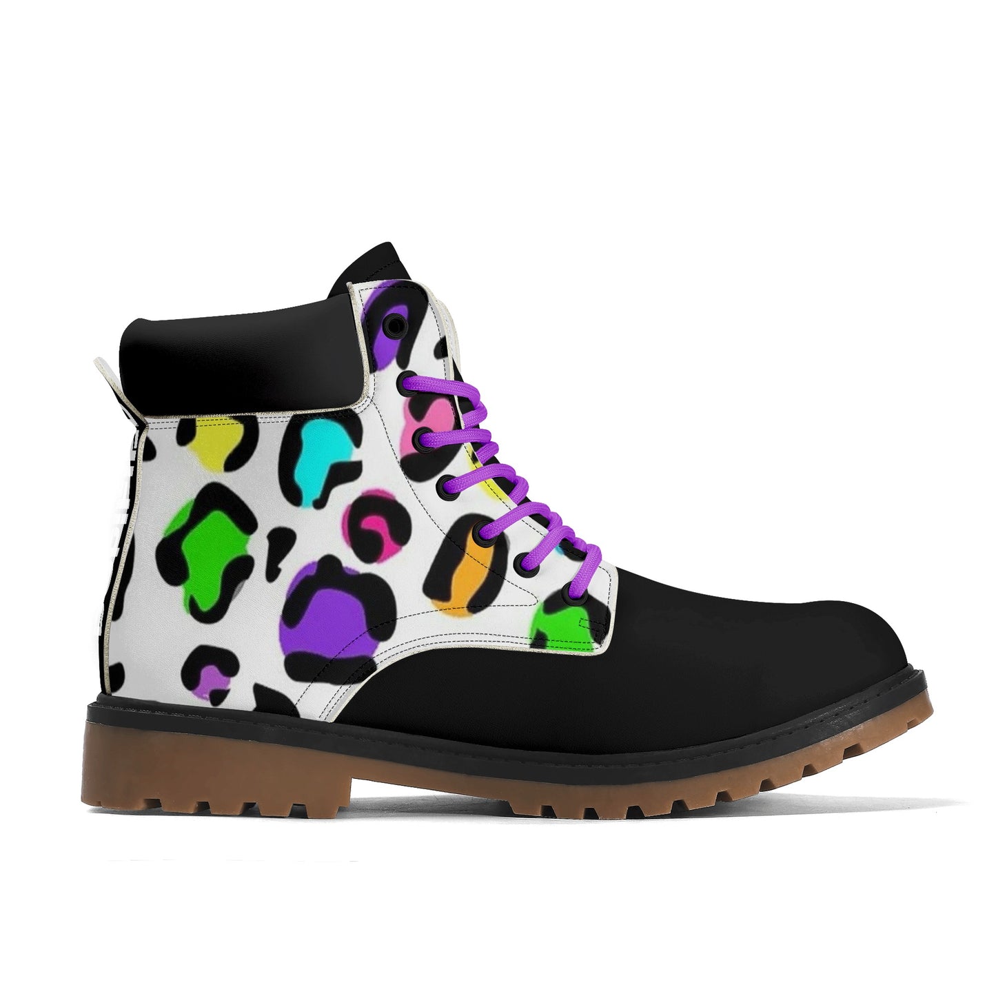 DOPiFiED Leopard Womens Brown Outsole and Leather All Season Boots
