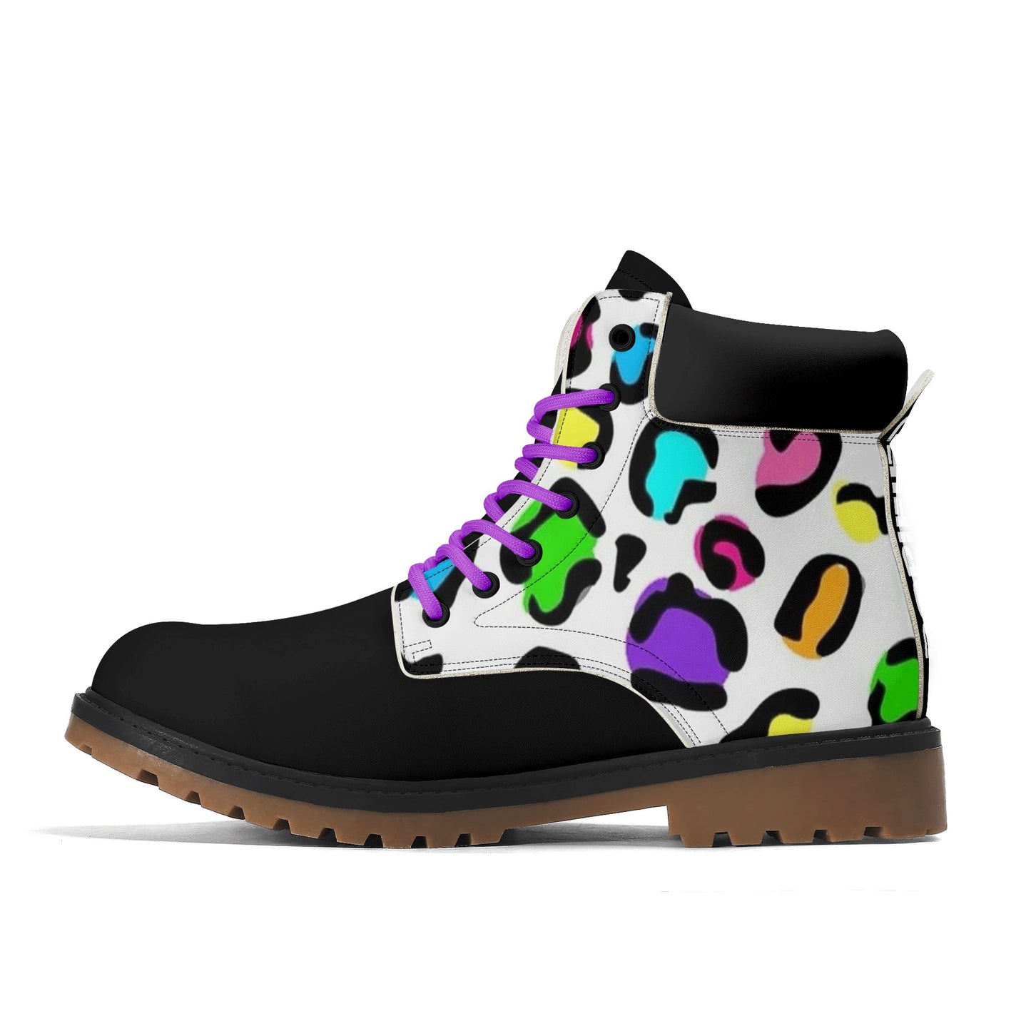 DOPiFiED Leopard Womens Brown Outsole and Leather All Season Boots