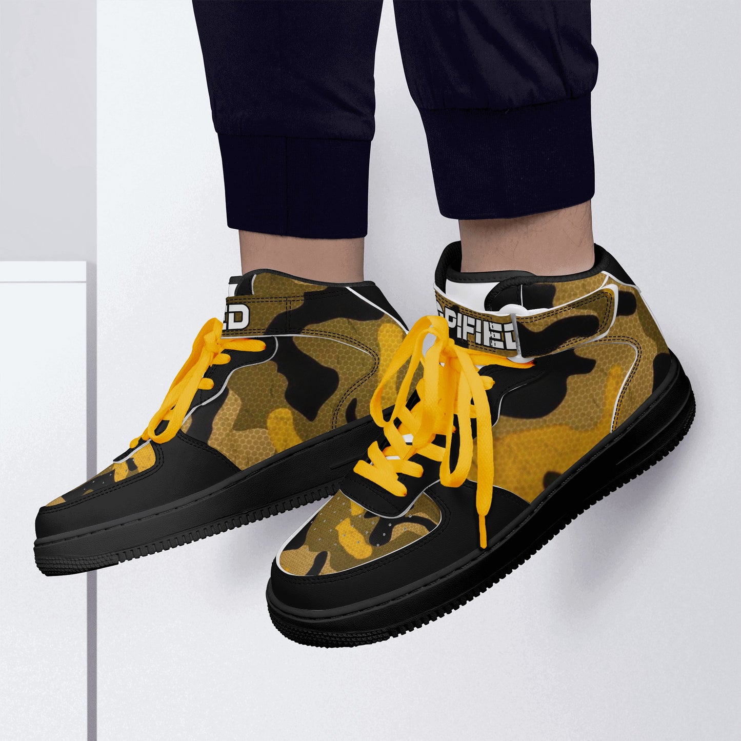 Mens DOPiFiED CAMO High Top Leather Sneakers