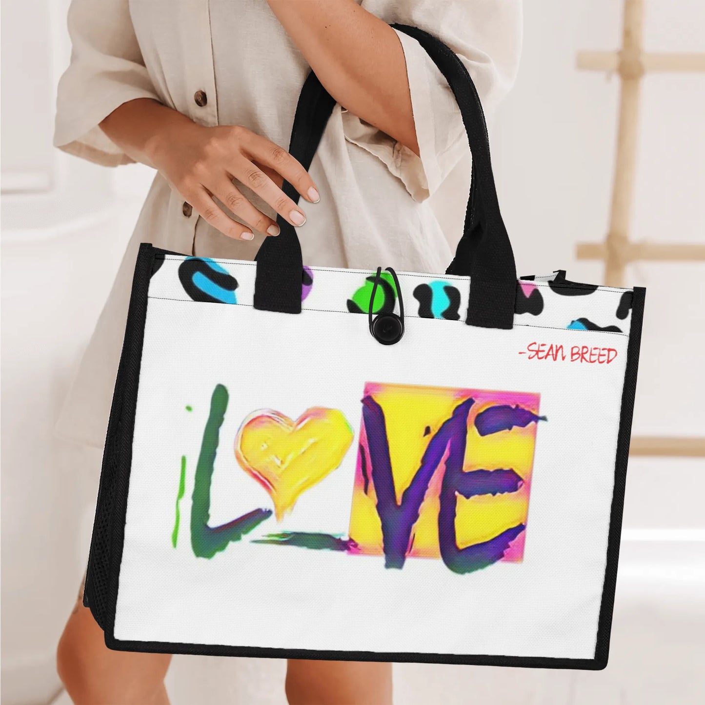 Sean Breed LOVE Color Camo Canvas Tote Bag