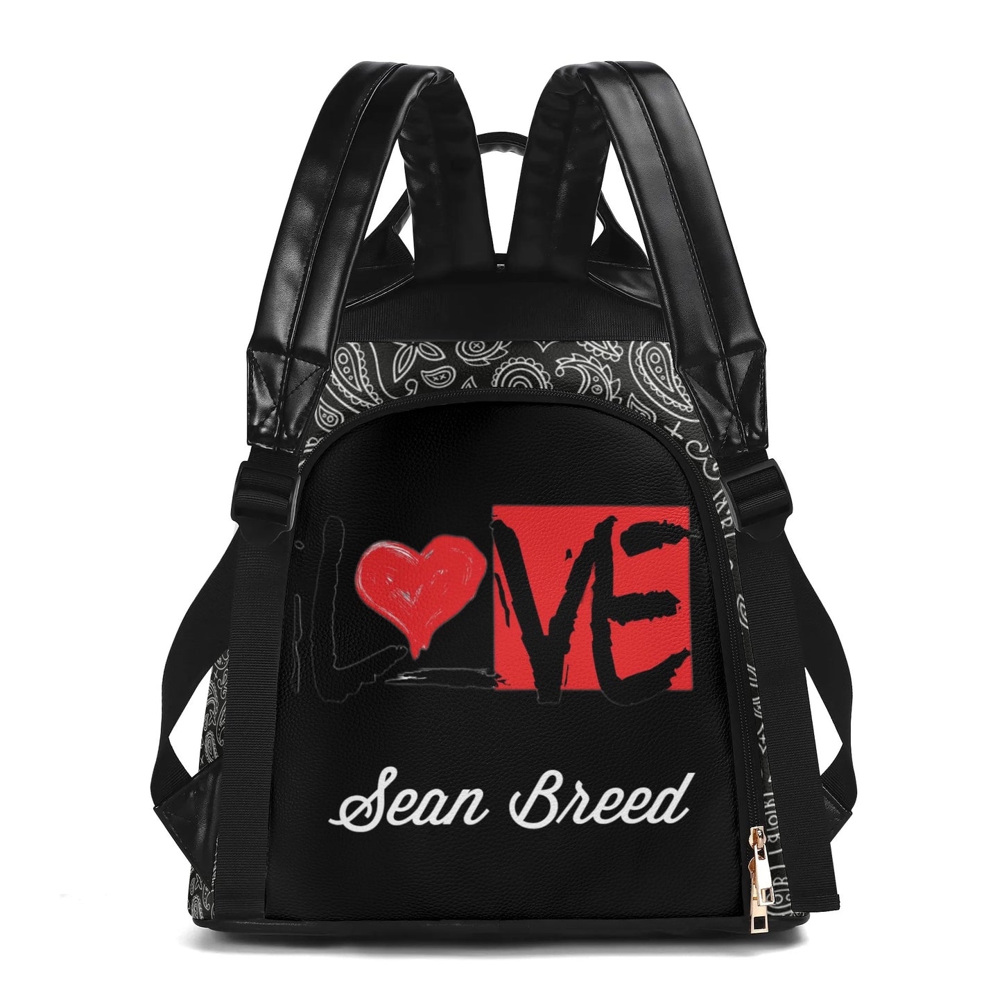 Sean Breed Love Travel PU Daypack Anti-theft Backpack