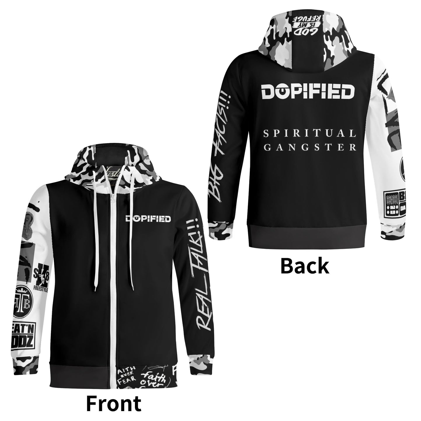 DOPiFiED, Sean Breed & Partners Adult Full Zip Turtleneck Hoodie Streetwear