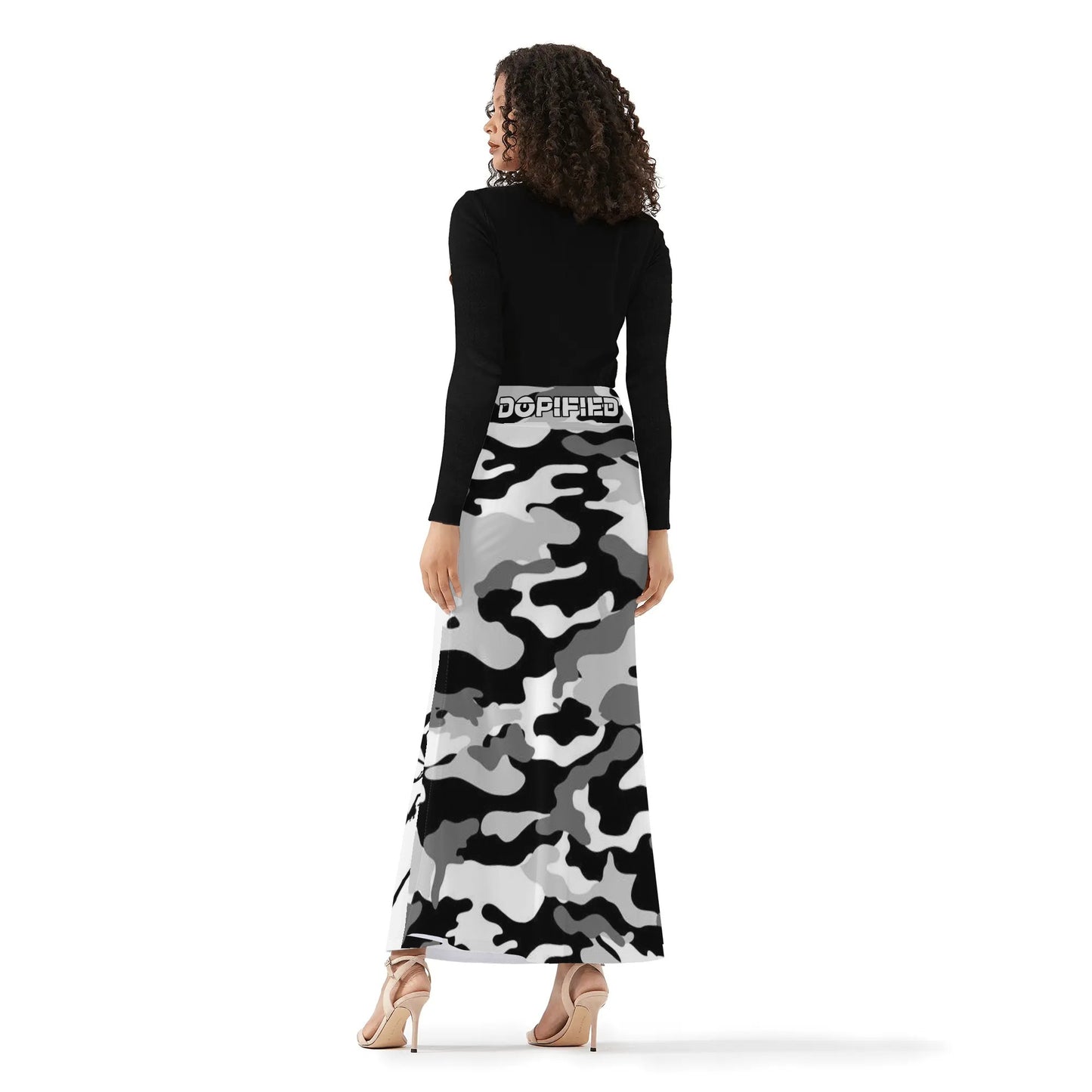 Womens DOPiFiED Starz & Camo Wrap Fishtail Long Skirt