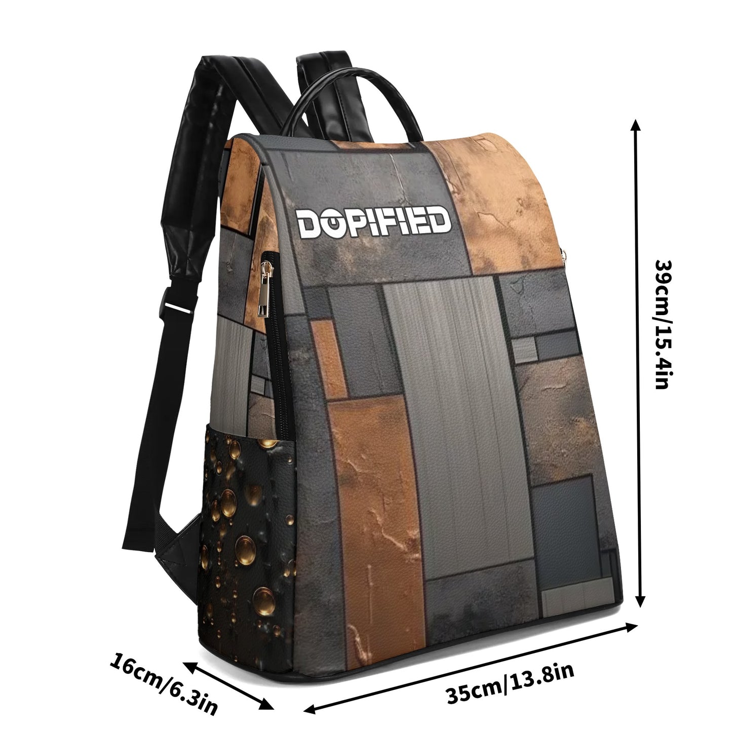 DOPiFiED Metric Travel PU Daypack Anti-theft Backpack