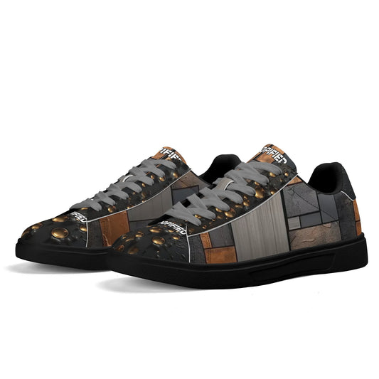 DOPiFiED ELement Geo  Lightweight Brand Low Top Leather Sneakers