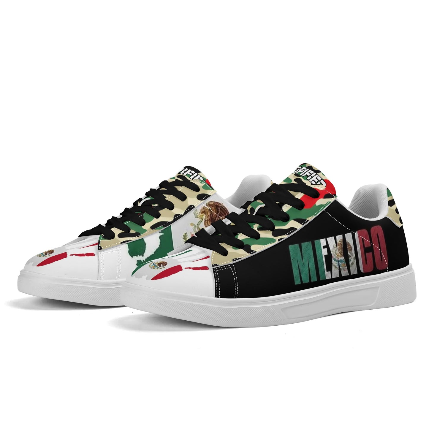 Adult Lightweight Mexican Pride Low Top Leather Sneakers