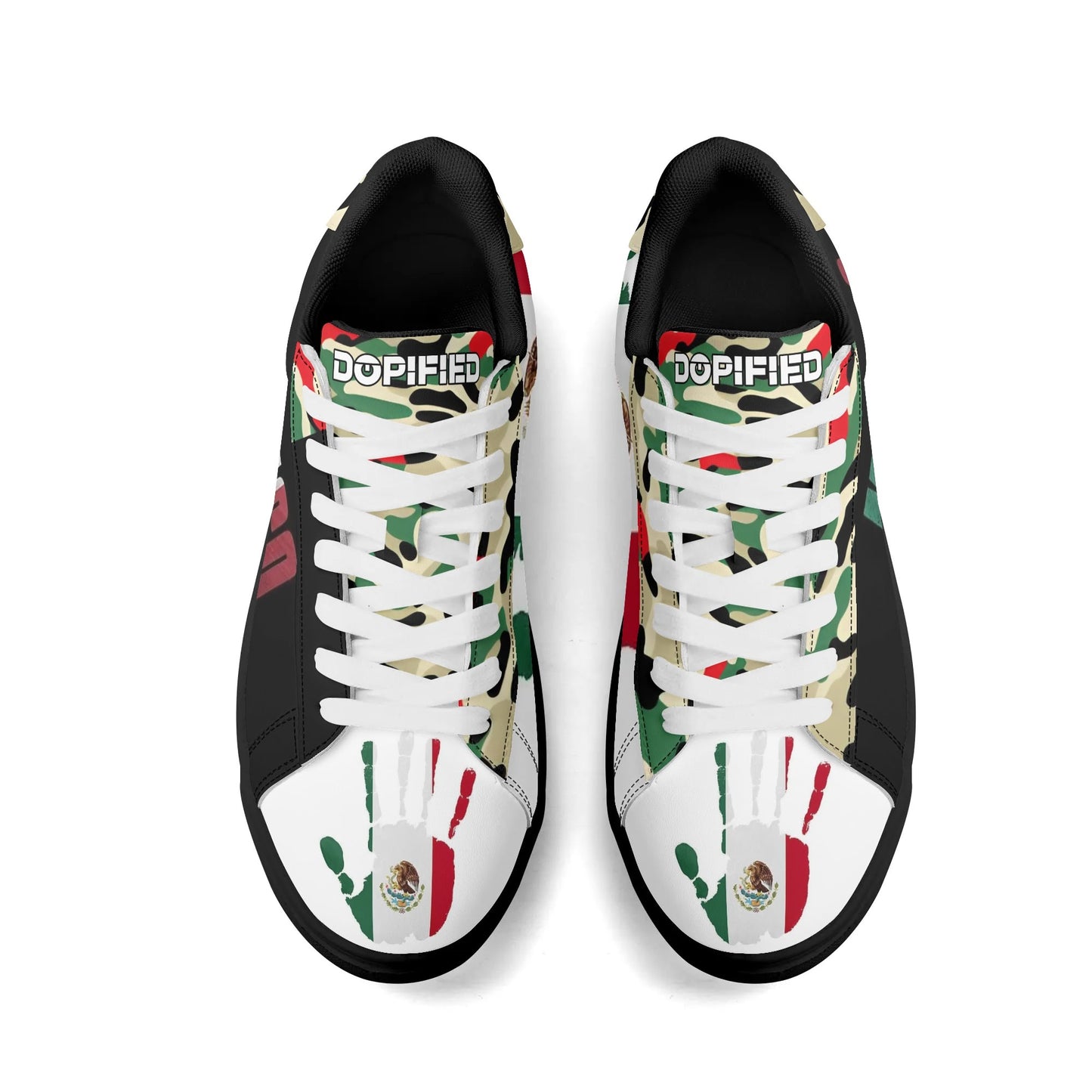 Adult Lightweight Mexican Pride Low Top Leather Sneakers