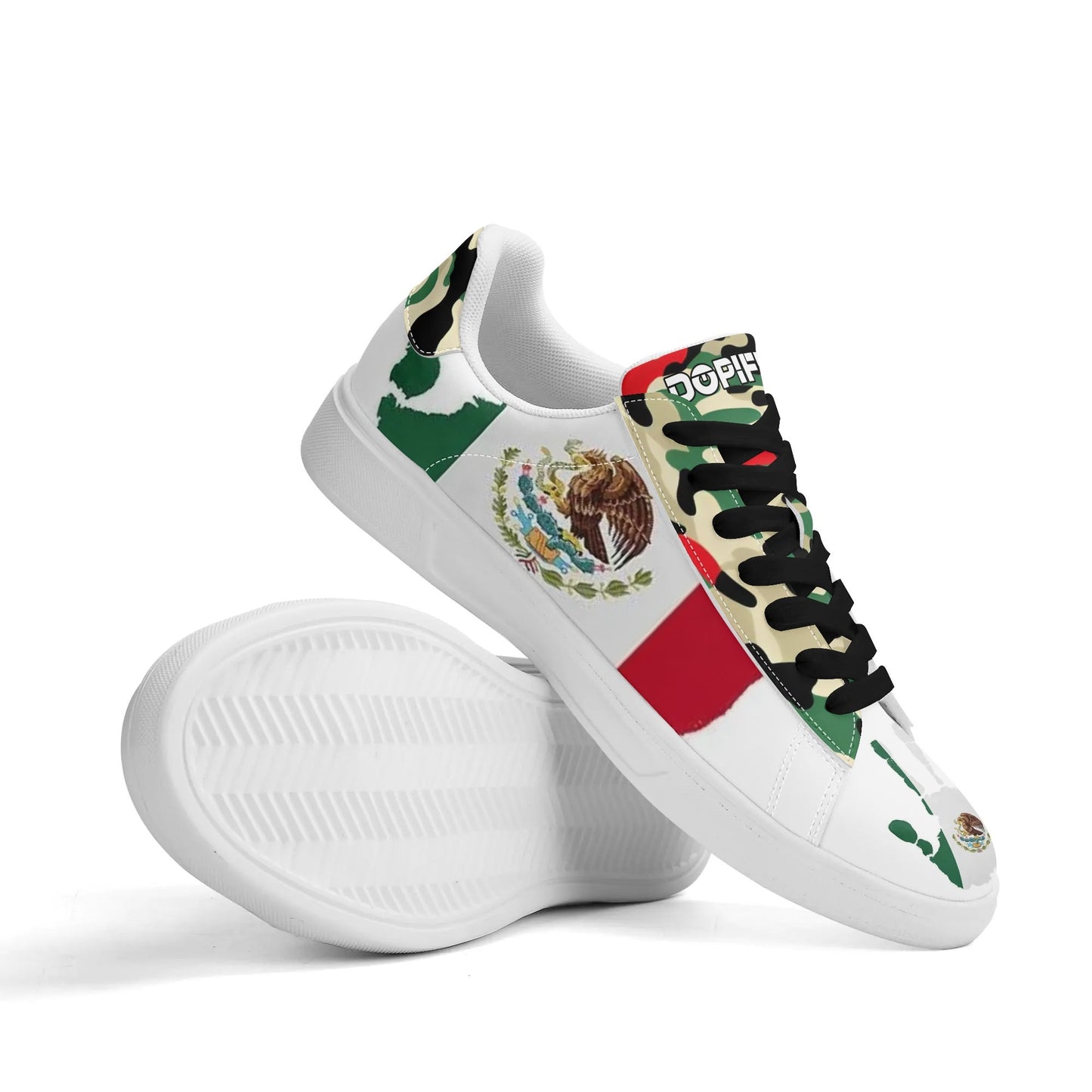 Adult Lightweight Mexican Pride Low Top Leather Sneakers