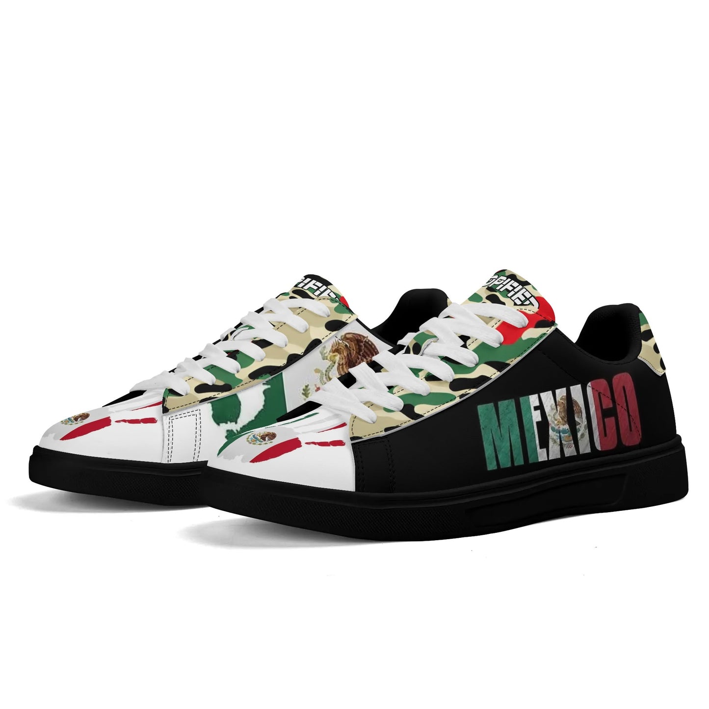 Adult Lightweight Mexican Pride Low Top Leather Sneakers