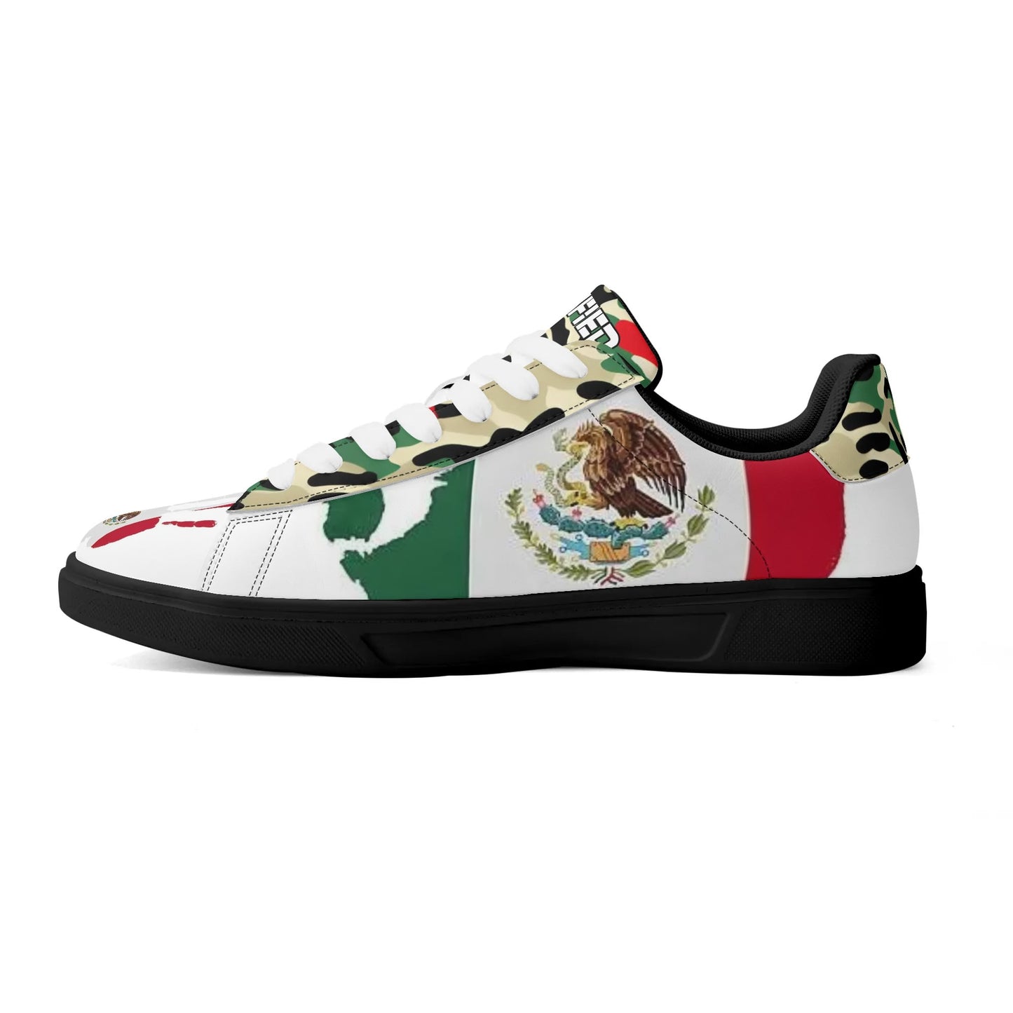 Adult Lightweight Mexican Pride Low Top Leather Sneakers