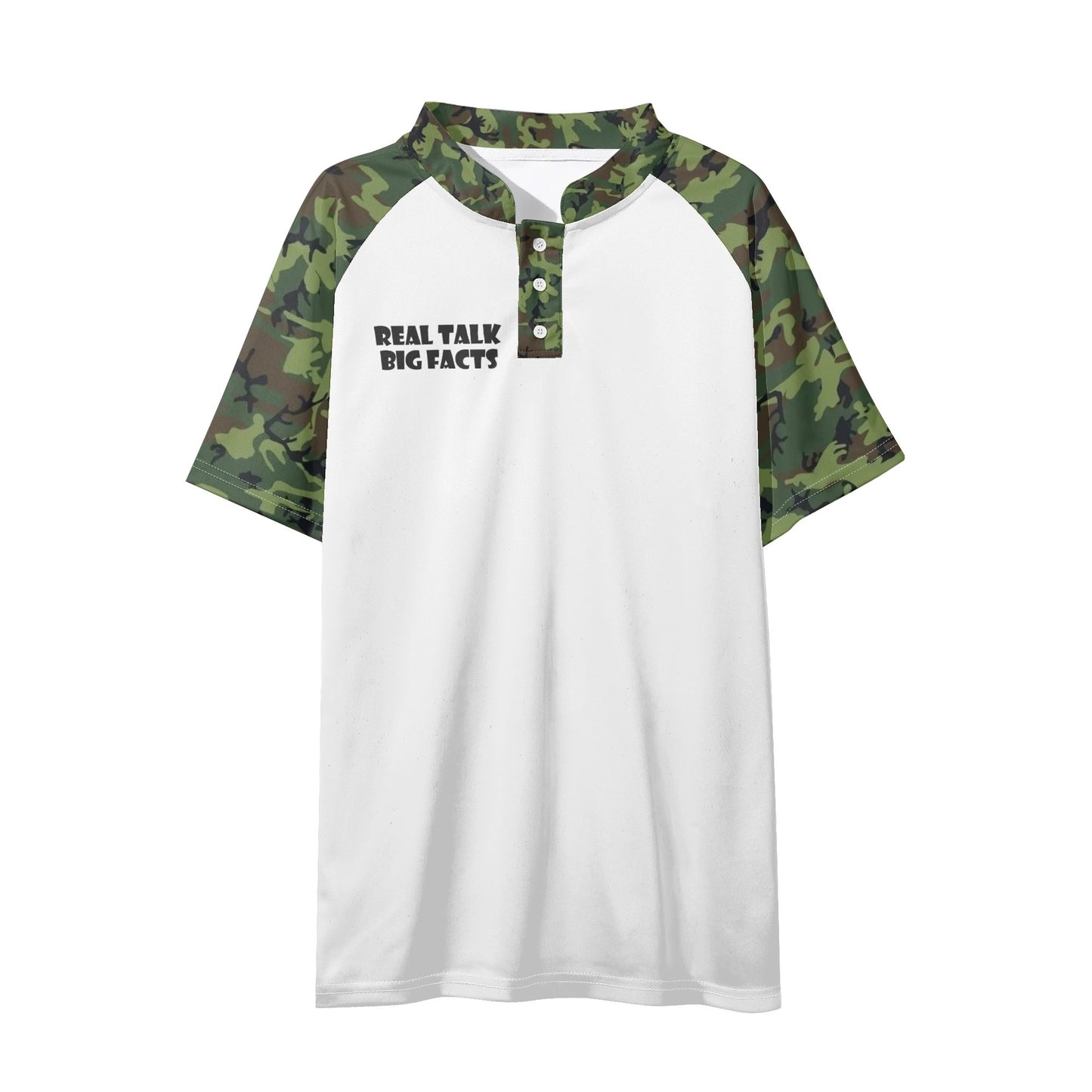 Real Talk Big Facts Mens Button Up Short Sleeve Golf Tennis T-Shirts Casual Business Polo Shirts