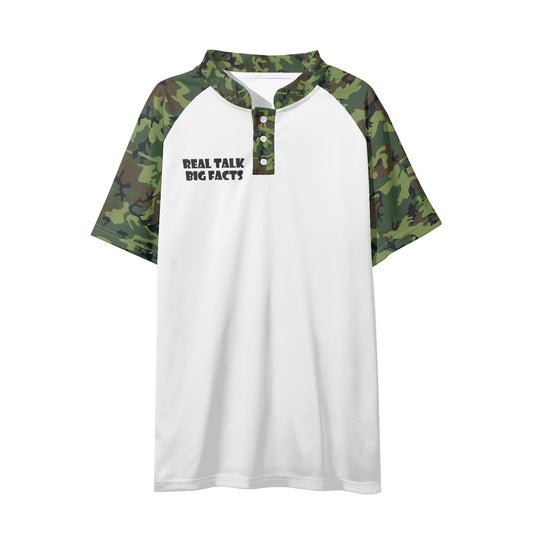 Real Talk Big Facts Mens Button Up Short Sleeve Golf Tennis T-Shirts Casual Business Polo Shirts