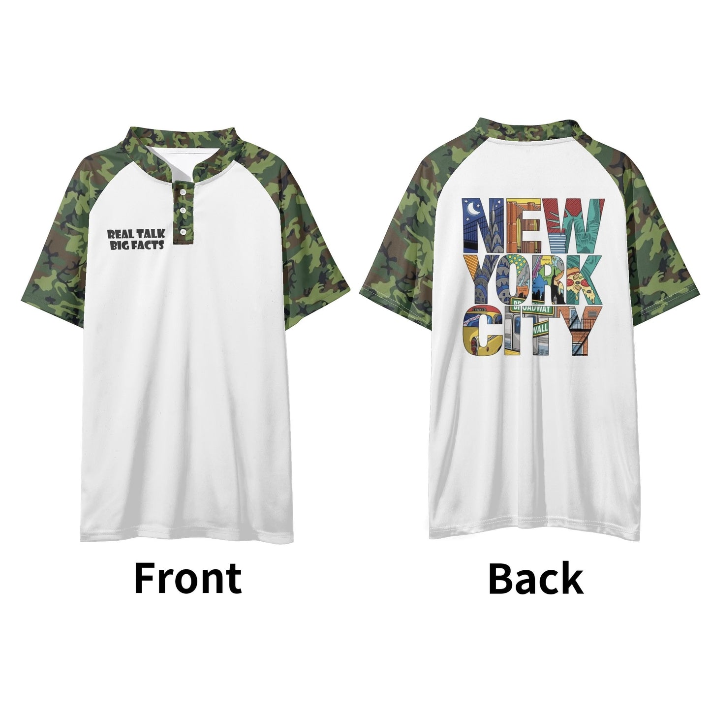 Real Talk Big Facts Mens Button Up Short Sleeve Golf Tennis T-Shirts Casual Business Polo Shirts