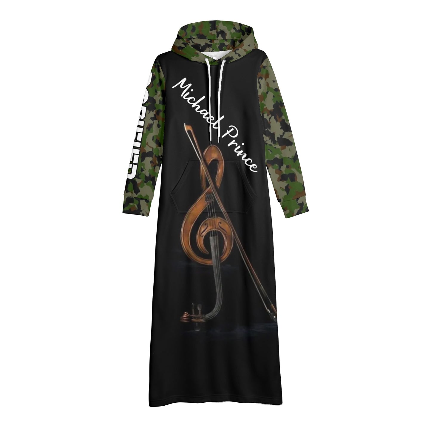 Michael Prince Violin Womens Casual Lightweight Long Hoodie Dress