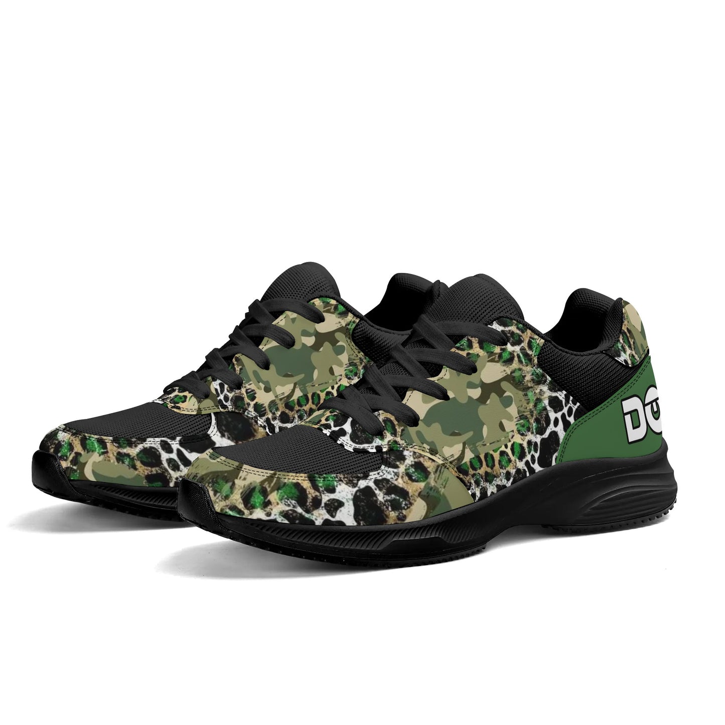 Adult Lightweight DOPiFiED Camo / Leopard Low Top Mesh and PU Platform Athletic Sneakers