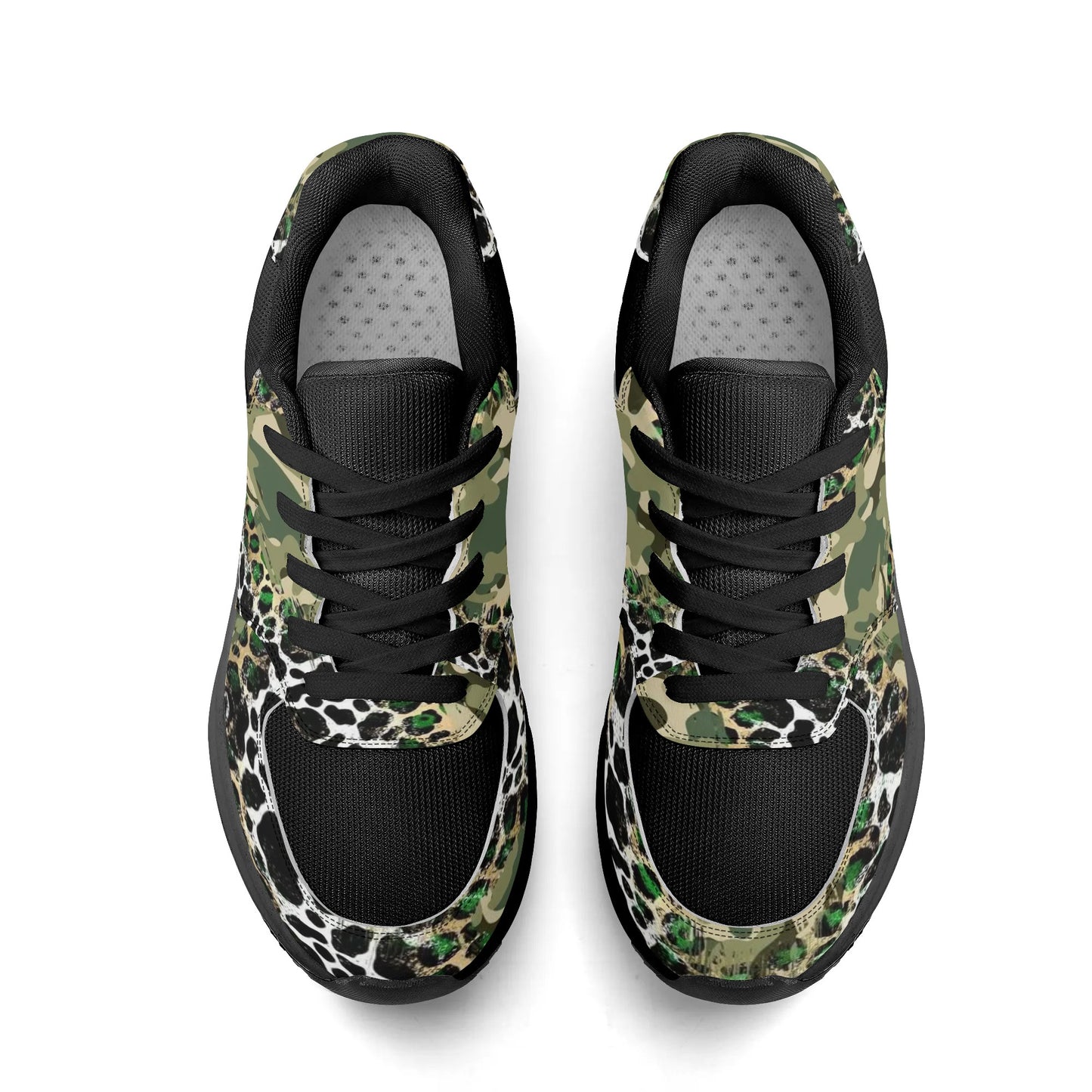 Adult Lightweight DOPiFiED Camo / Leopard Low Top Mesh and PU Platform Athletic Sneakers