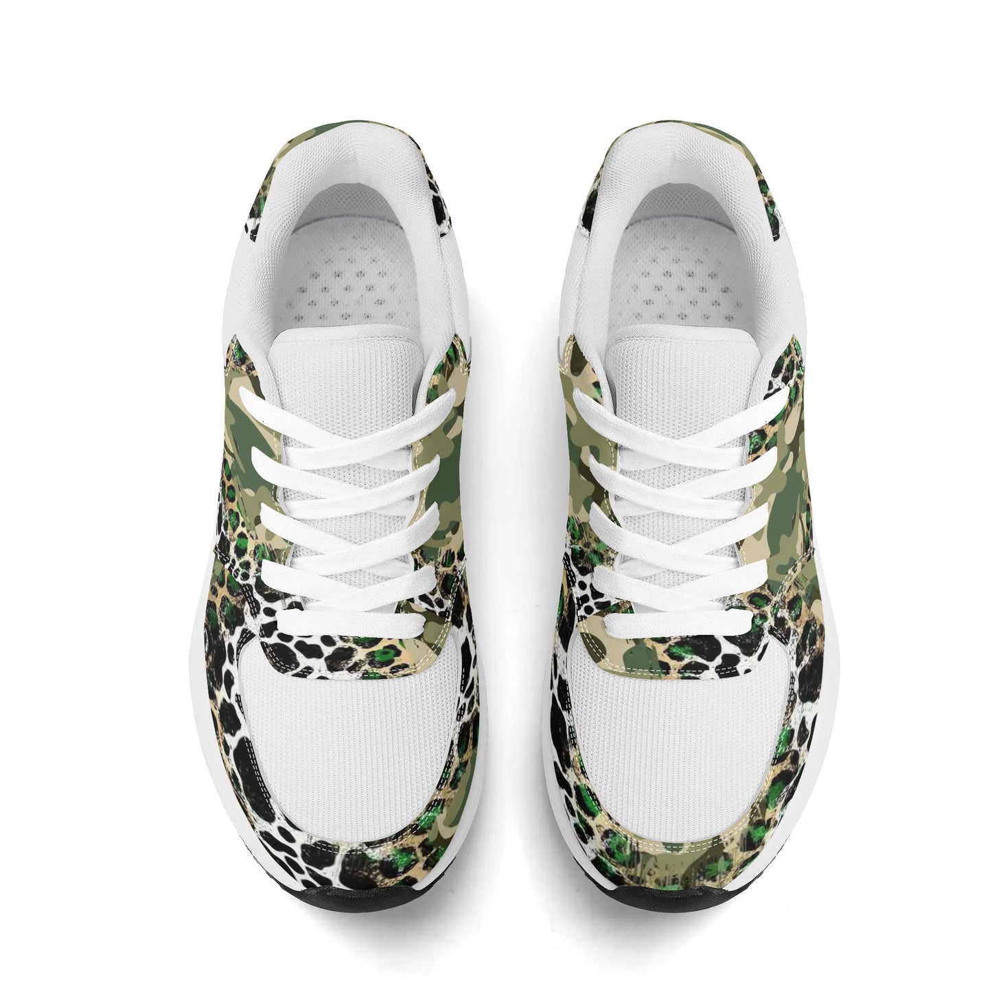 Adult Lightweight DOPiFiED Camo / Leopard Low Top Mesh and PU Platform Athletic Sneakers