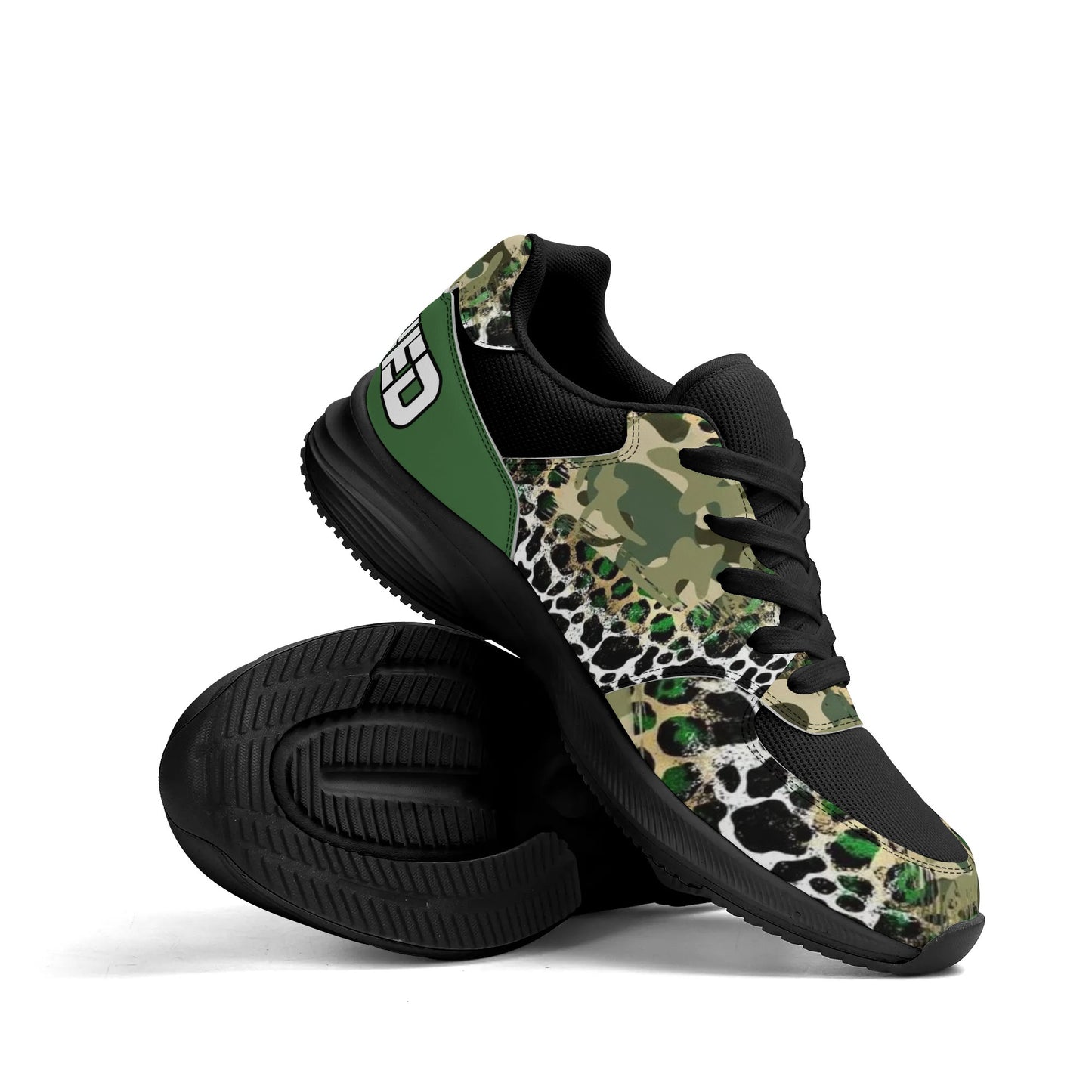 Adult Lightweight DOPiFiED Camo / Leopard Low Top Mesh and PU Platform Athletic Sneakers