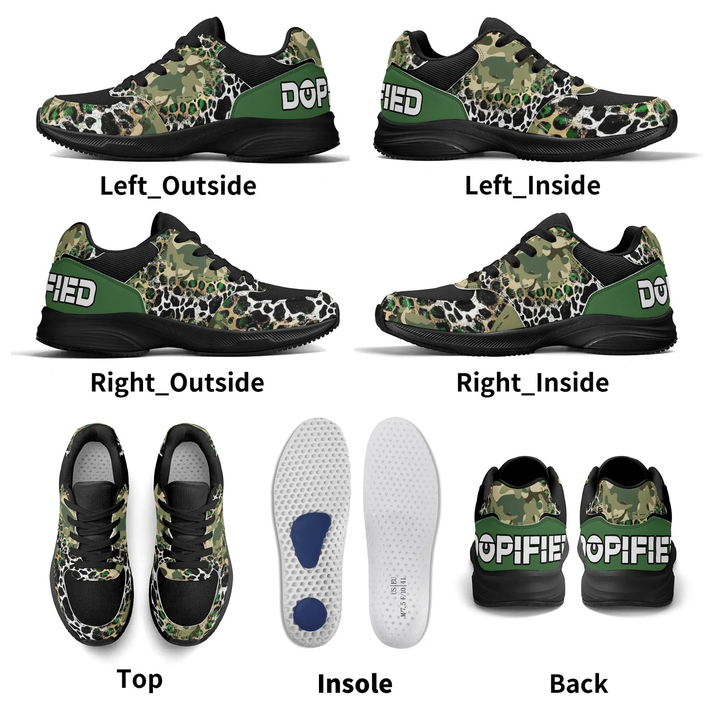 Adult Lightweight DOPiFiED Camo / Leopard Low Top Mesh and PU Platform Athletic Sneakers