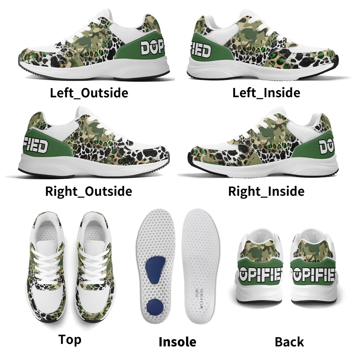 Adult Lightweight DOPiFiED Camo / Leopard Low Top Mesh and PU Platform Athletic Sneakers