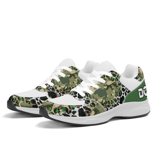 Adult Lightweight DOPiFiED Camo / Leopard Low Top Mesh and PU Platform Athletic Sneakers