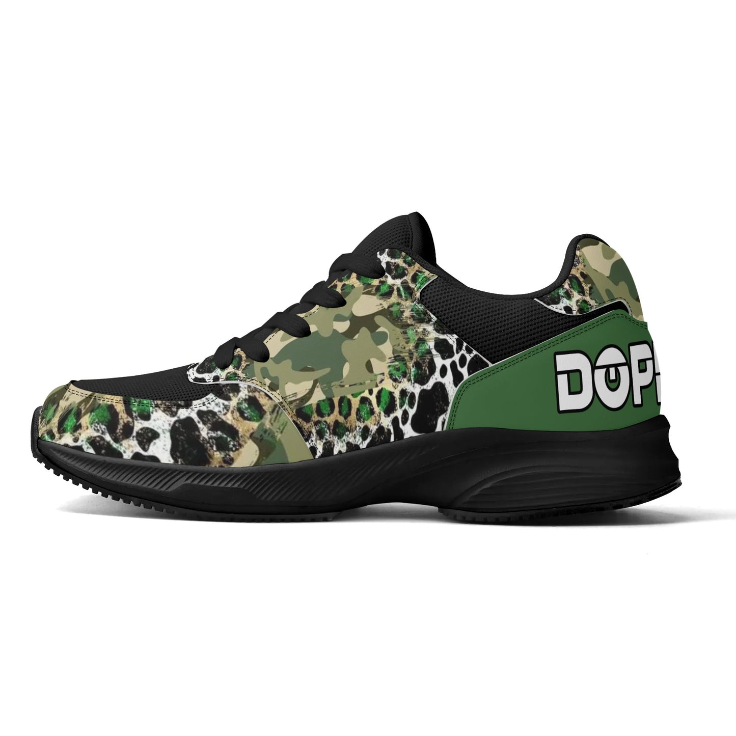 Adult Lightweight DOPiFiED Camo / Leopard Low Top Mesh and PU Platform Athletic Sneakers