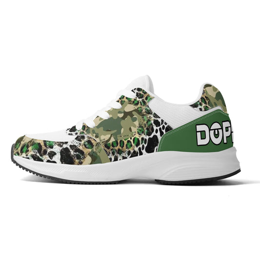 Adult Lightweight DOPiFiED Camo / Leopard Low Top Mesh and PU Platform Athletic Sneakers