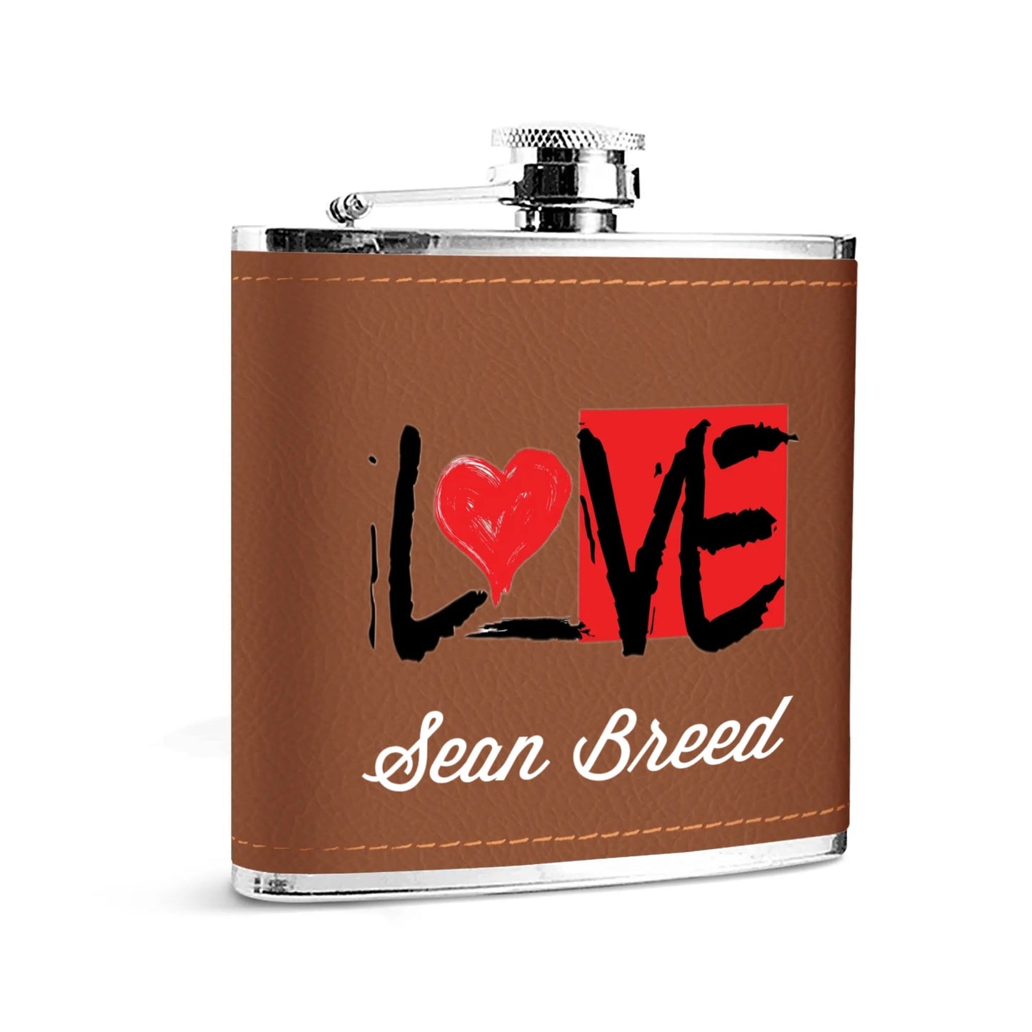 Sean Breed Leather Wrapped Stainless Steel 6oz Flask