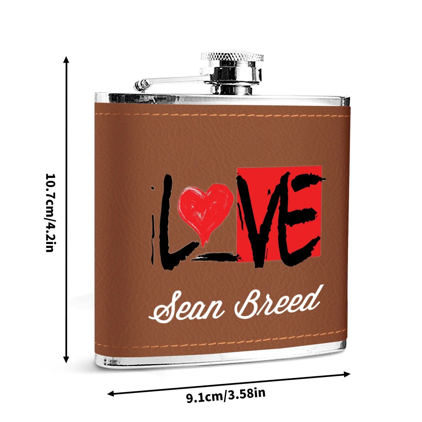 Sean Breed Leather Wrapped Stainless Steel 6oz Flask