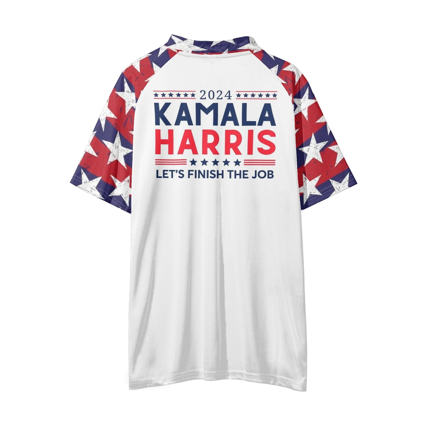 Mens Kamala Harris Button Up Short Sleeve Golf Tennis T-Shirts Casual Business Polo Shirts