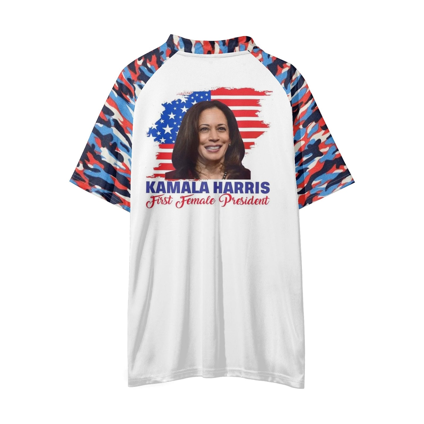 Kamala Harris Mens Button Up Short Sleeve Golf Tennis T-Shirts Casual Business Polo Shirts