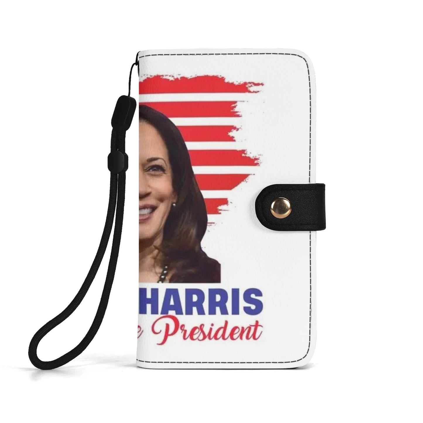 Kamala Harris Brown Phone Flip Case PU Leather Cover for Most Mobile Phone Models