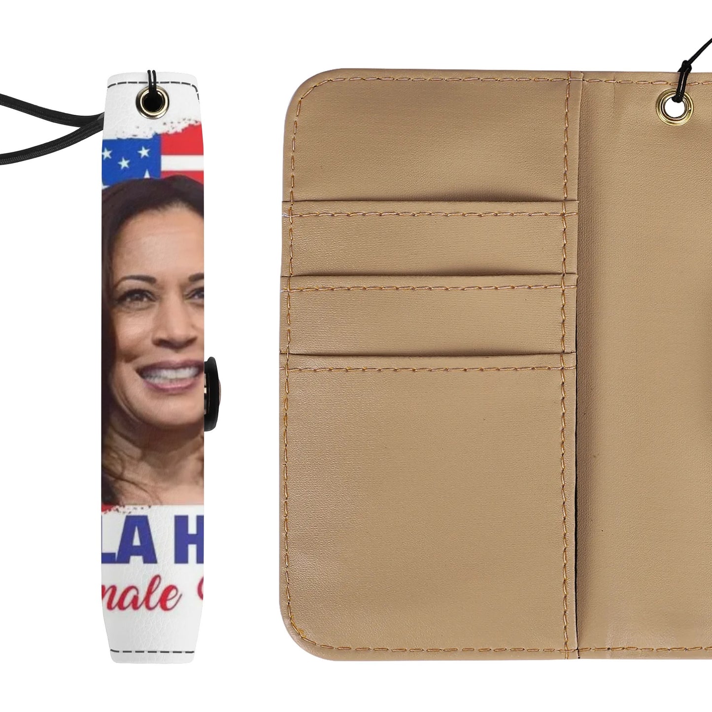 Kamala Harris Brown Phone Flip Case PU Leather Cover for Most Mobile Phone Models