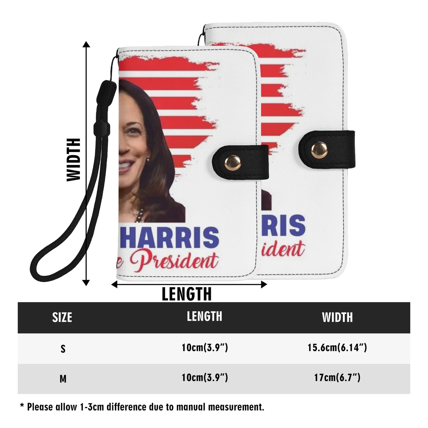 Kamala Harris Brown Phone Flip Case PU Leather Cover for Most Mobile Phone Models